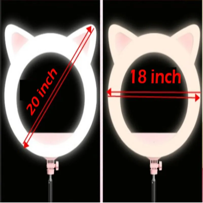 Cat Selfie Ring Halo Light 20 inch for Studio Makeup Video Youtube