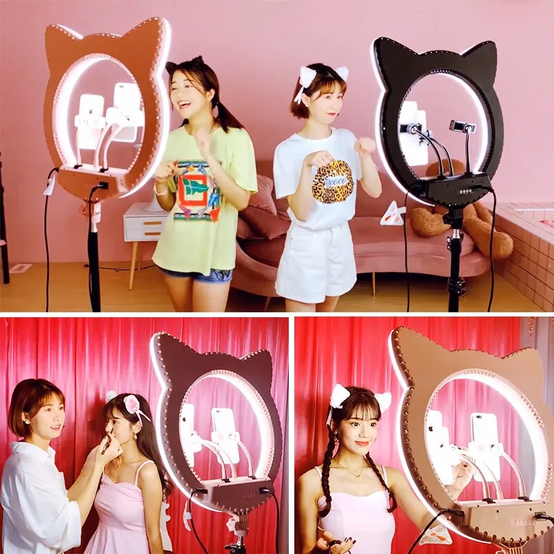 Cat Selfie Ring Halo Light 20 inch for Studio Makeup Video Youtube