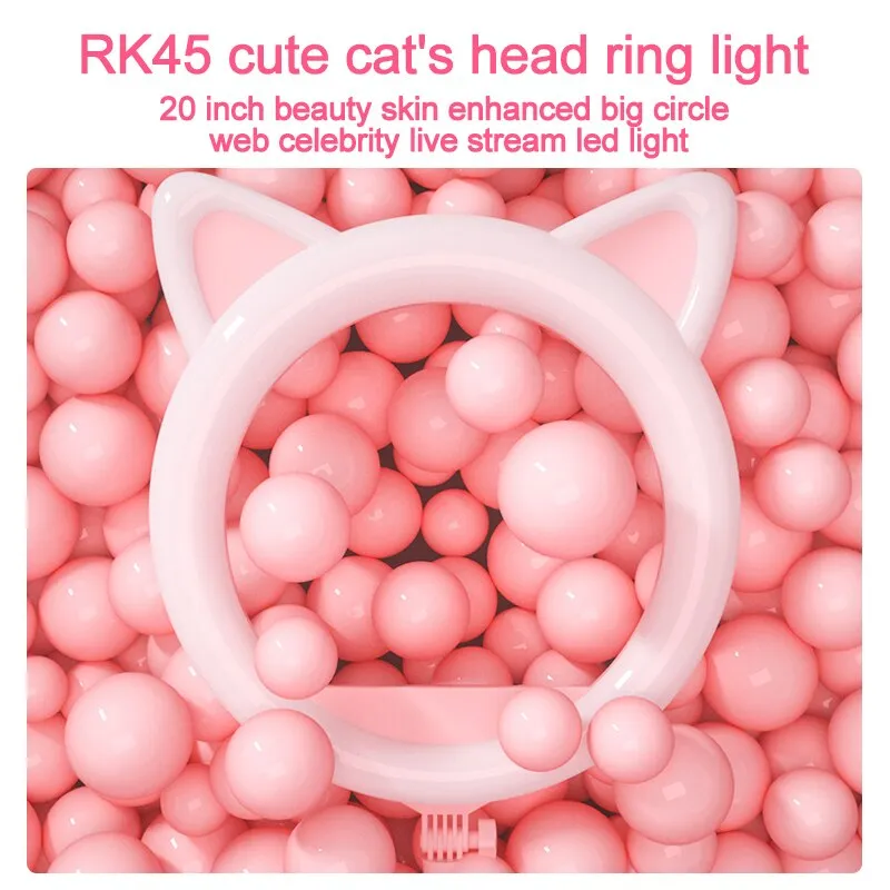 Cat Selfie Ring Halo Light 20 inch for Studio Makeup Video Youtube