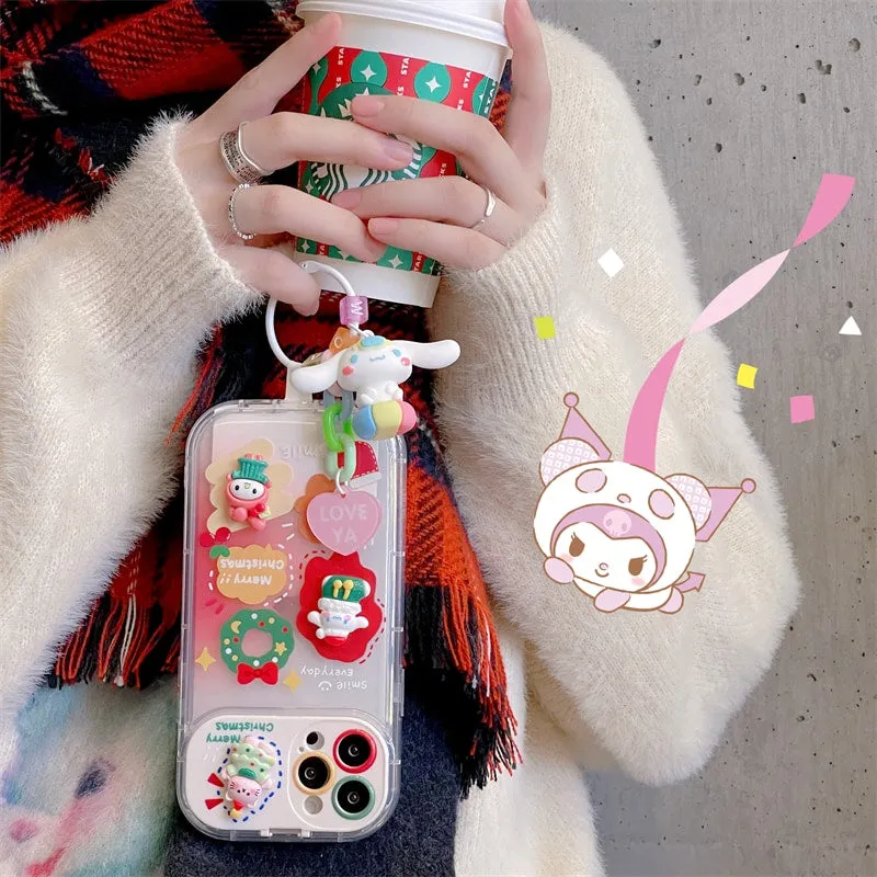 Christmas Cartoon Cinnamoroll Kuromi iPhone Case