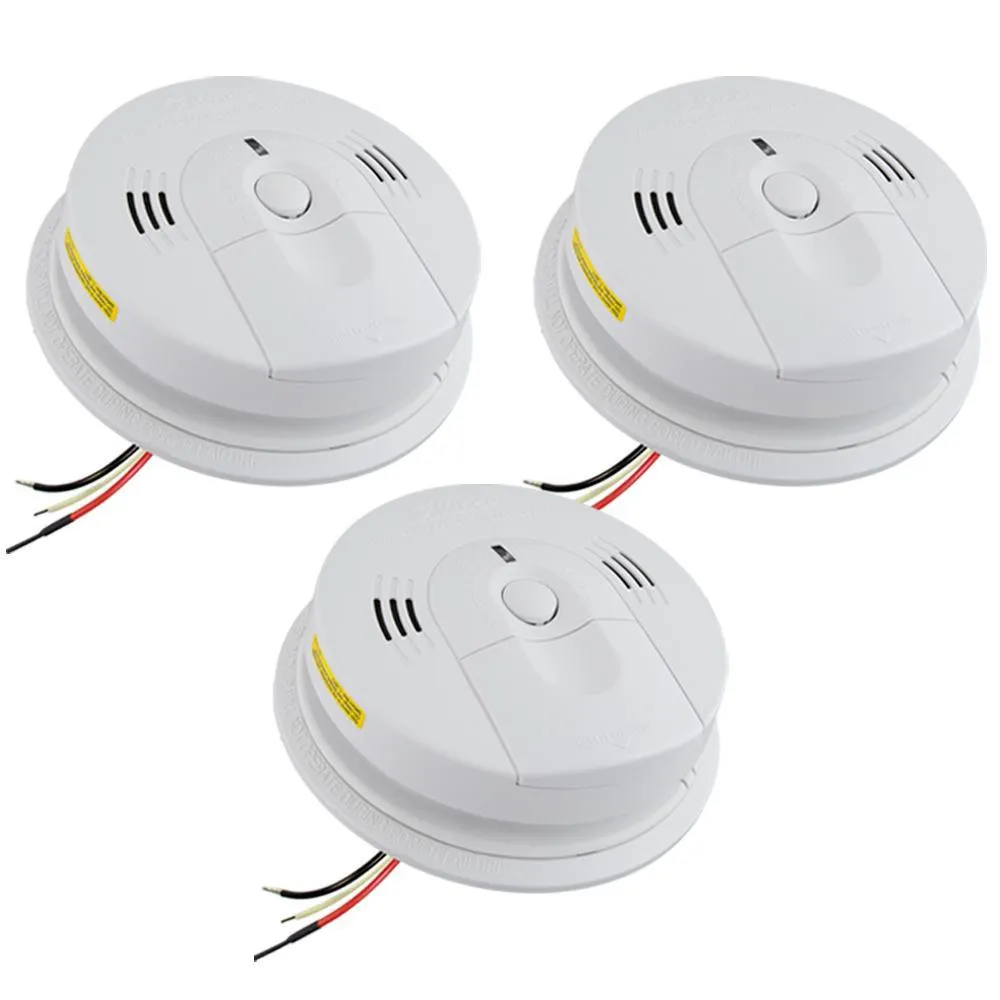 Code One Hardwire Smoke and Carbon Monoxide Combination Detector with AA Battery Backup and Voice Alarm