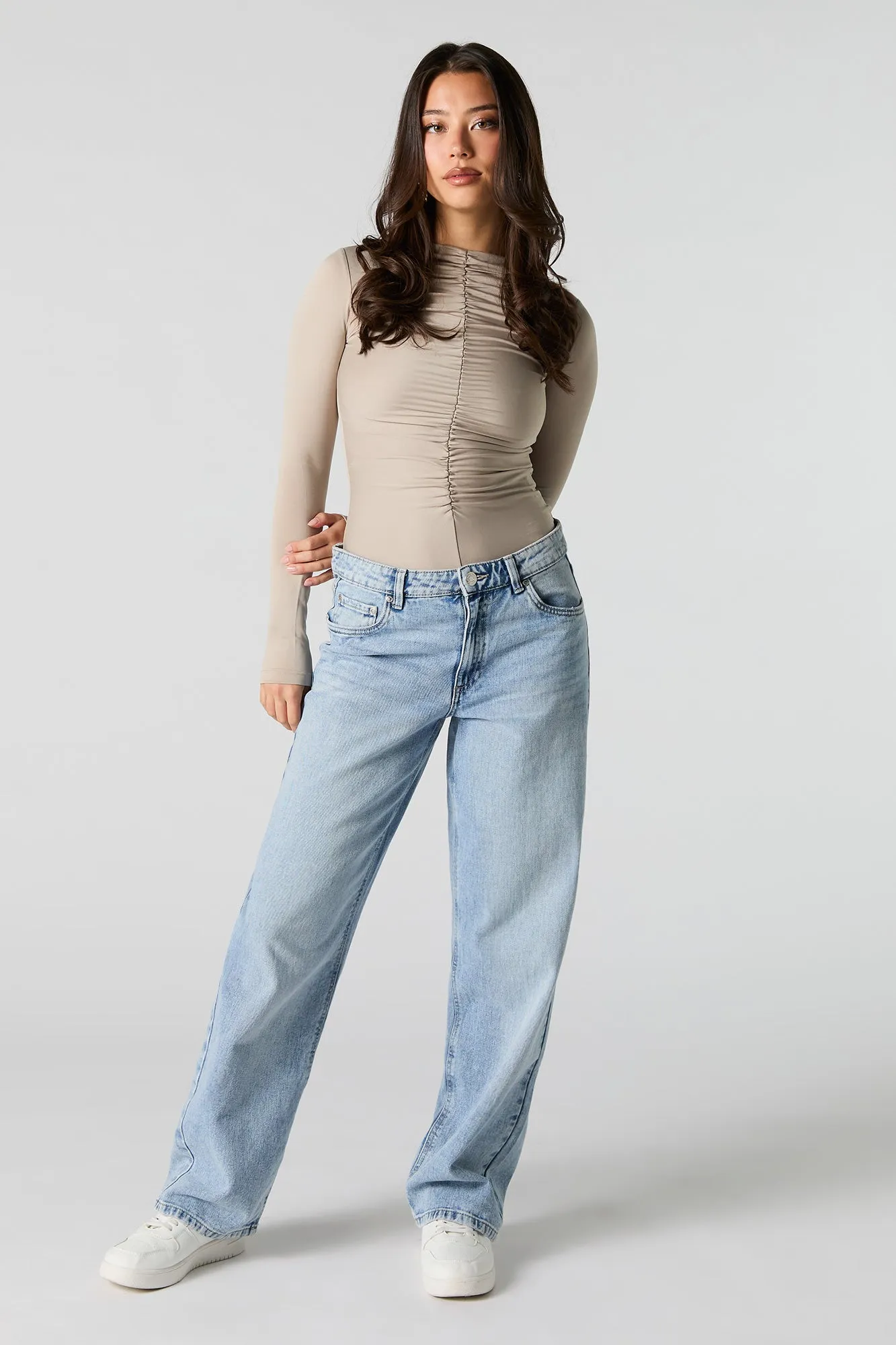 Contour Ruched Long Sleeve Bodysuit