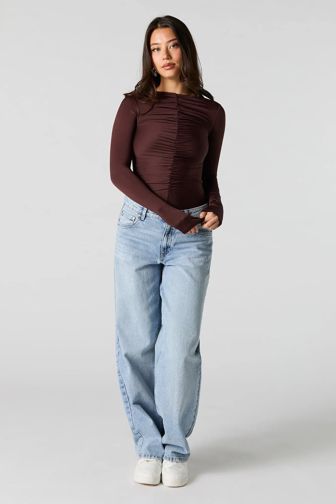 Contour Ruched Long Sleeve Bodysuit