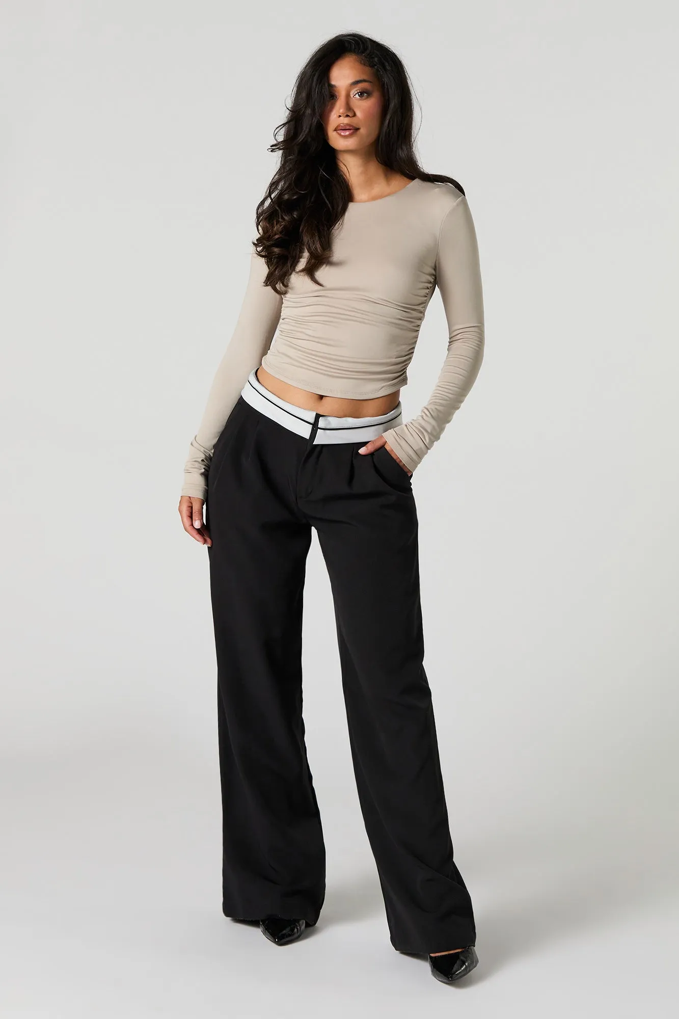 Contour Ruched Long Sleeve Top