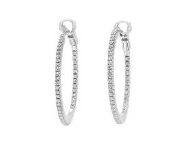 Diamond Hoop Earrings in 18K White Gold
