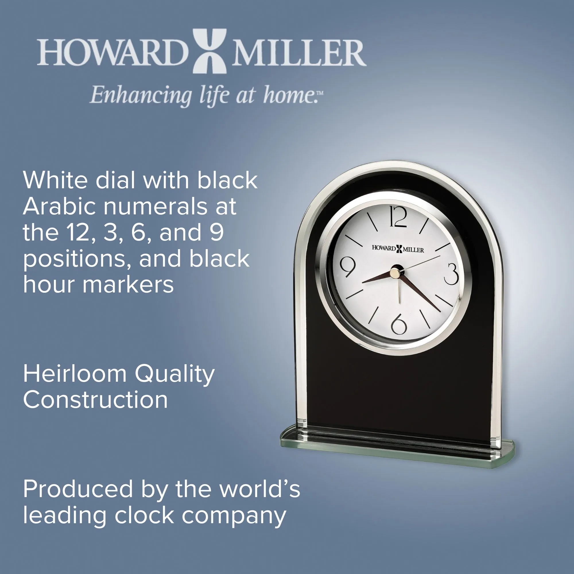 Ebony Luster Tabletop Alarm Clock