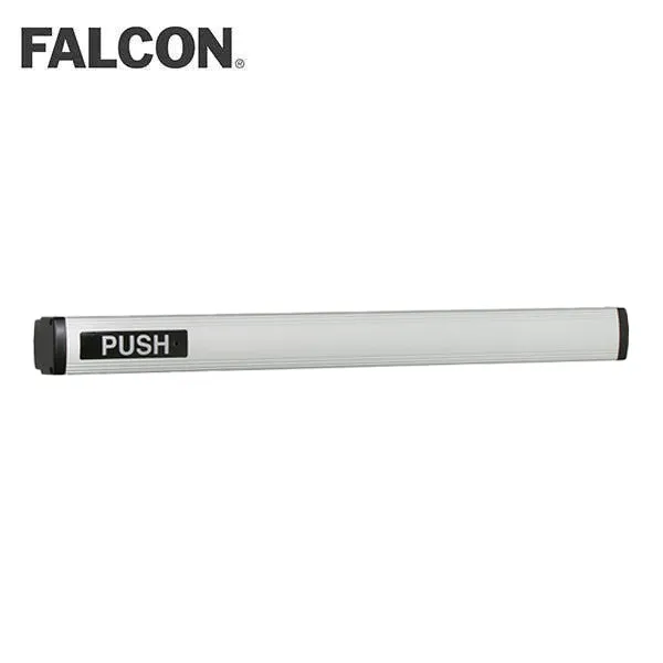 Falcon - 1490 - Concealed Vertical Rod Touchbar Exit Device 36 IN. - Exit Only - Electric Latch Retraction - LHR - 628 - Satin Aluminum Clear Anodized