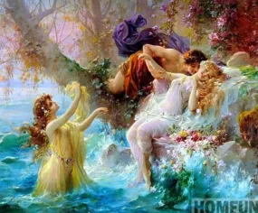 Faun And Nymphs - Scenic Diamond Painting, Full Square/Round Drill 5D Diamonds