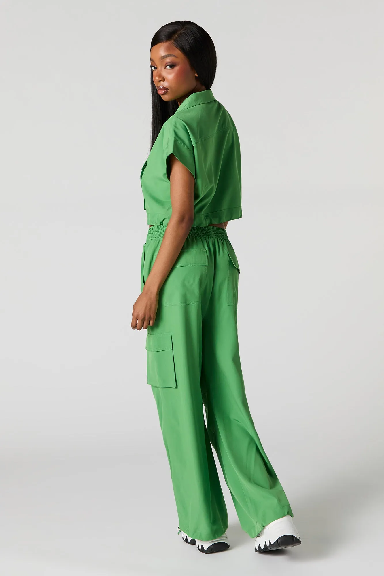 Flowy Toggle Hem Cargo Pant
