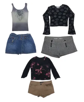 Futurist Fusion Combo: Y2K Tops & Shorts (S-201)💫🌟💥