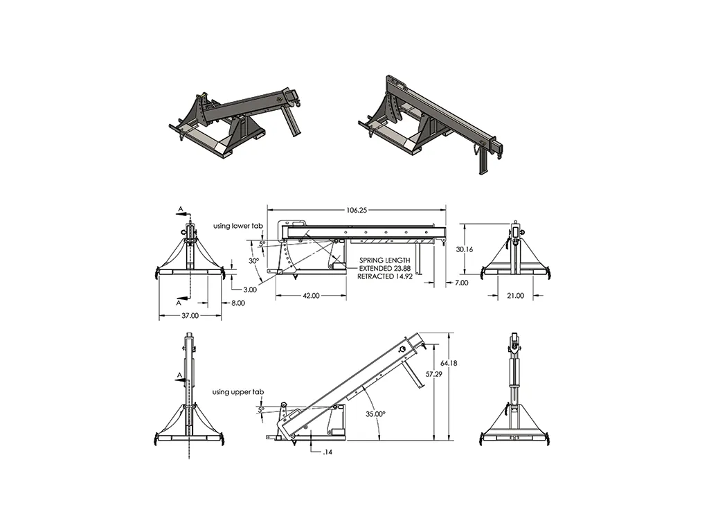 HAUGEN TELESCOPING PIVOTING ADJUSTABLE JIB FOR FORLIFTS