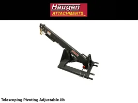 HAUGEN TELESCOPING PIVOTING ADJUSTABLE JIB FOR FORLIFTS