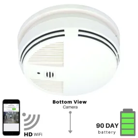 HD WiFi Smoke Detector Camera w/ Battery Power, Night Vision and Remote Video Access