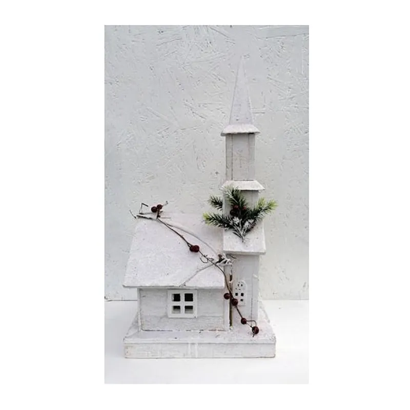 Heaven Sends Wooden White Wooden Church With LEDs