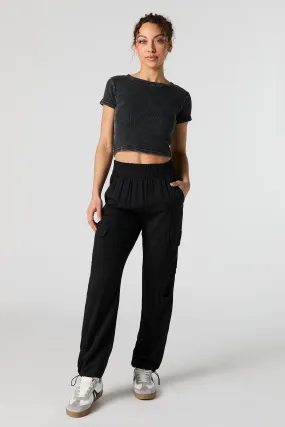 High Rise Toggle Hem Cargo Jogger
