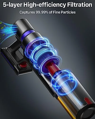 HOMPANY Cordless Vacuum Cleaner, 40KPa Cordless Hoover Up to 60 Mins (New)