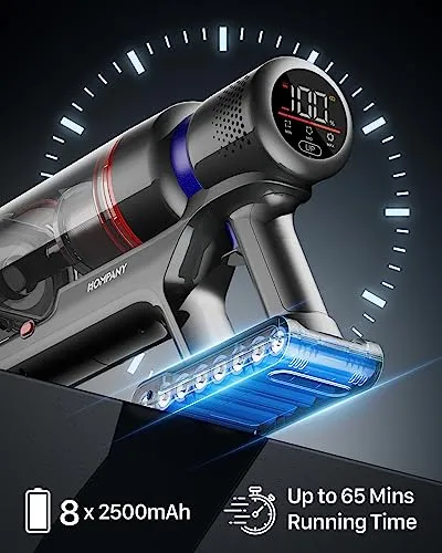 HOMPANY Cordless Vacuum Cleaner, 40KPa Cordless Hoover Up to 60 Mins (New)