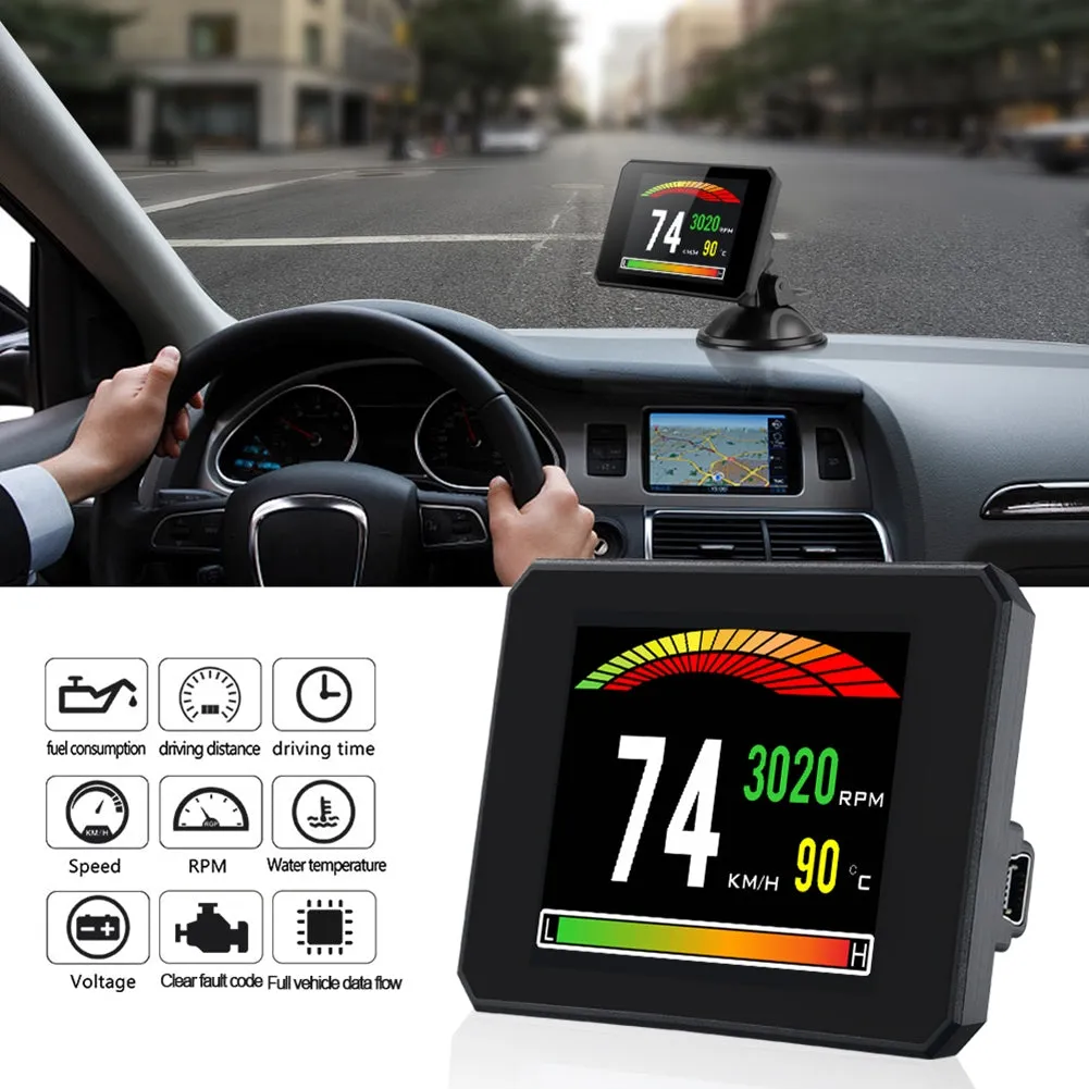 Hud Head-up Display P16 Obd Car Water Temperature Digital Display