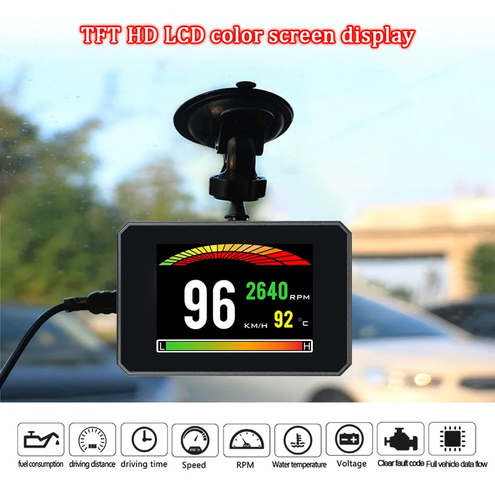 Hud Head-up Display P16 Obd Car Water Temperature Digital Display