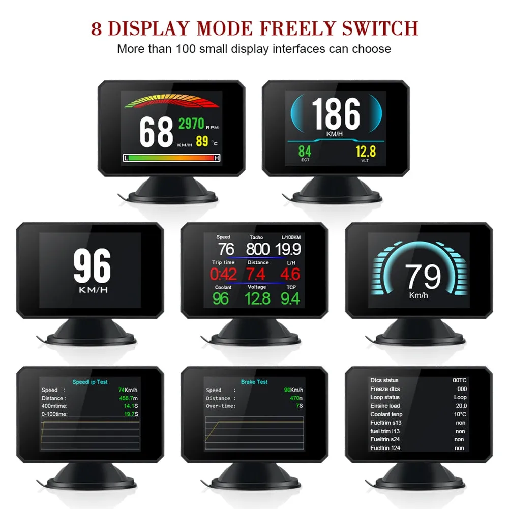Hud Head-up Display P16 Obd Car Water Temperature Digital Display