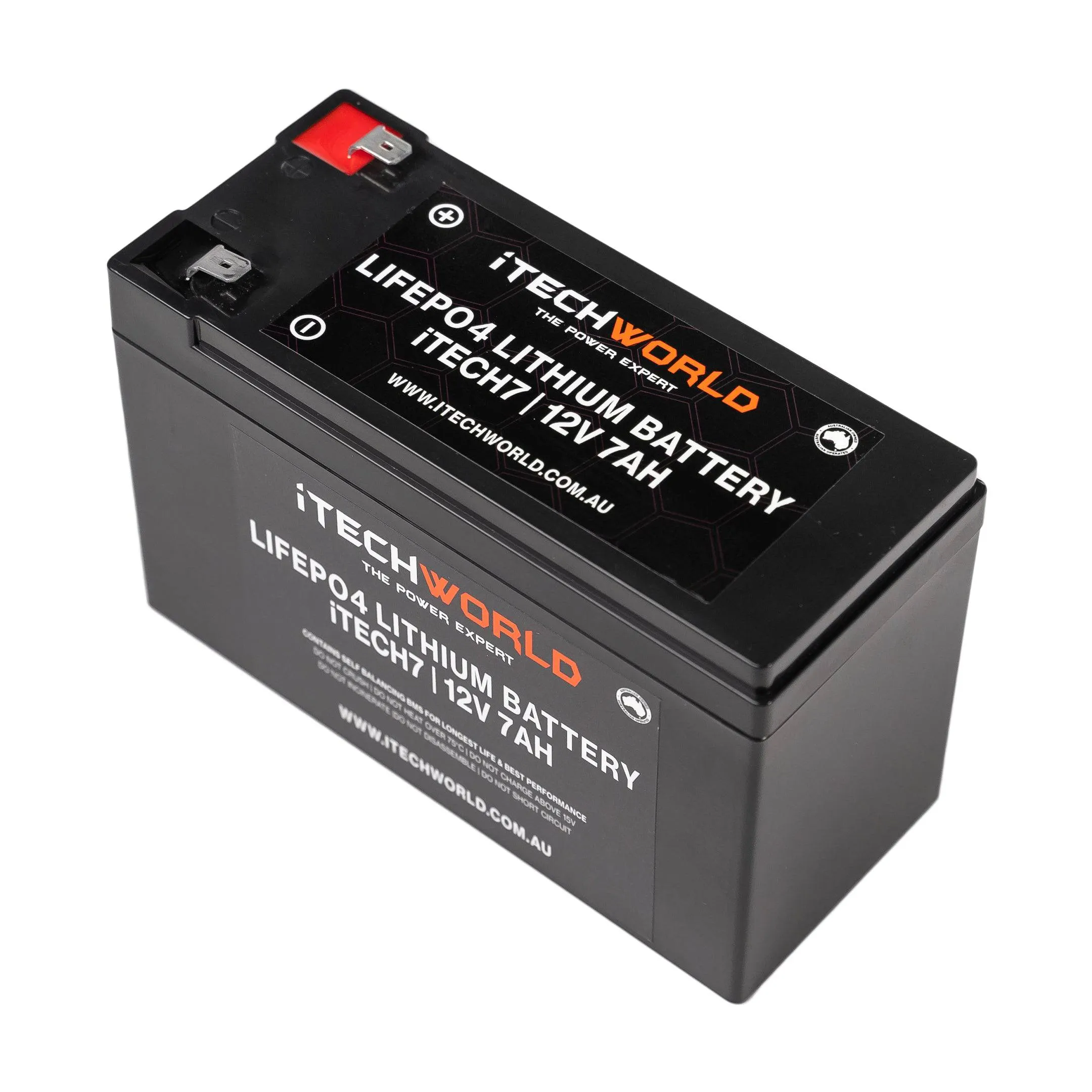 iTECH7 12v 7Ah Lithium Ion Battery - LiFePO4 Deep Cycle Camping RV Solar NBN Alarm