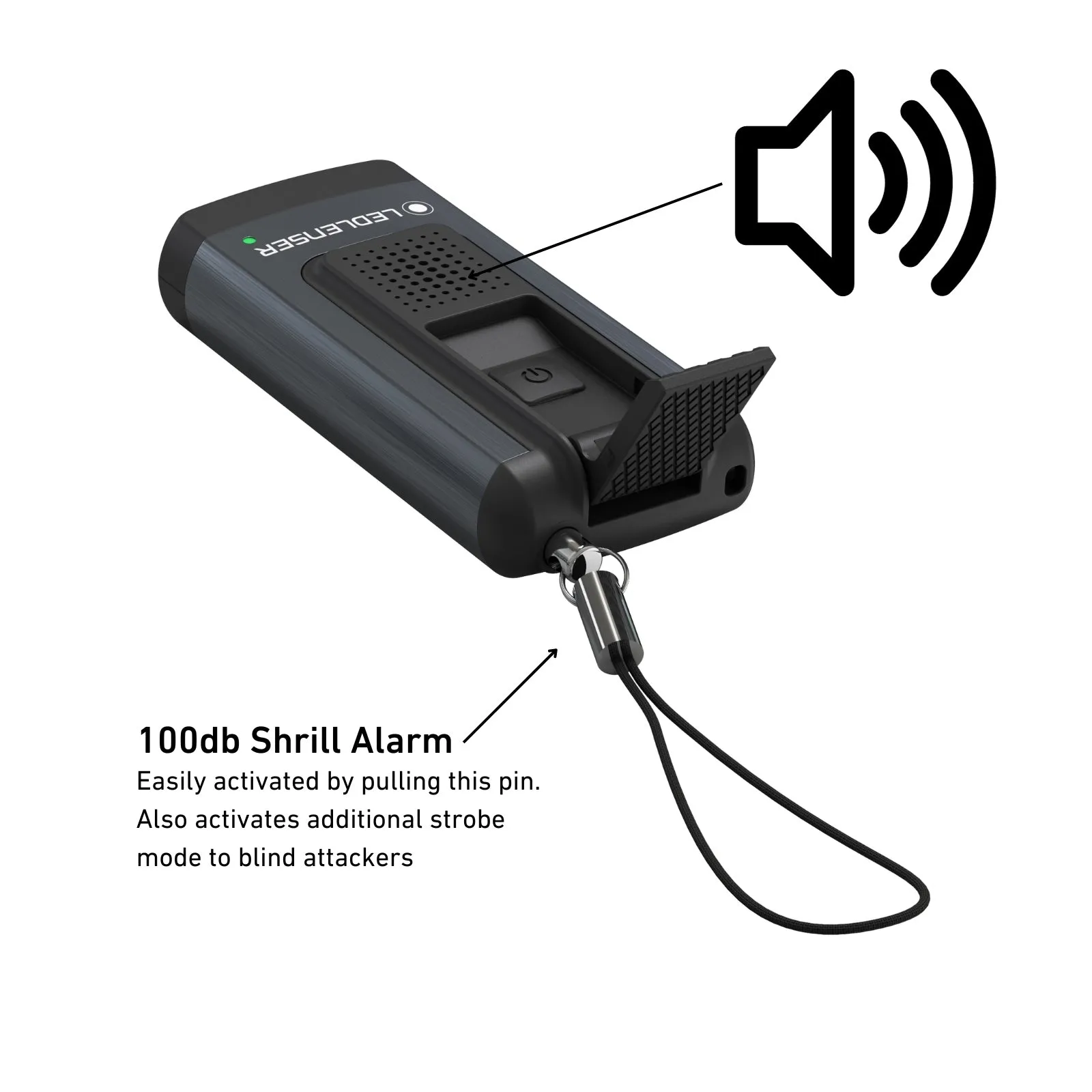 K6R Safety 4GB Keyring Torch with Safety Alarm