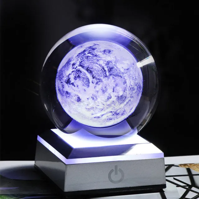 K9 Crystal 3D Laser Engraved Solar System Light