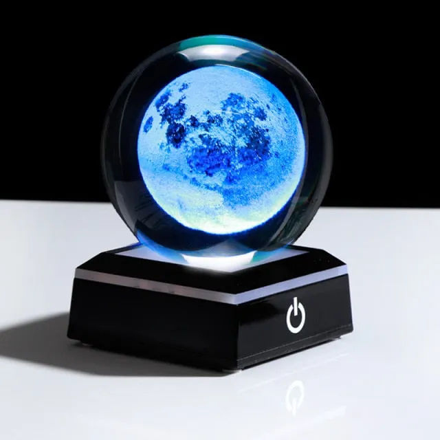 K9 Crystal 3D Laser Engraved Solar System Light