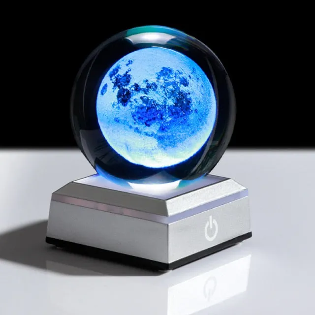 K9 Crystal 3D Laser Engraved Solar System Light