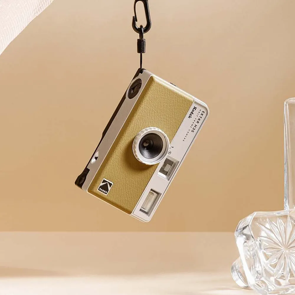 KODAK EKTAR H35 35mm Reusable Point & Shoot Analog Half Frame Film Camera with Max 72 Shots Exposures, Fixed Focus Wide-Angle Lens, Built-In Flash and Optical Viewfinder for Vintage Film Photography | Black, Brown, Off White, Sage, Sand