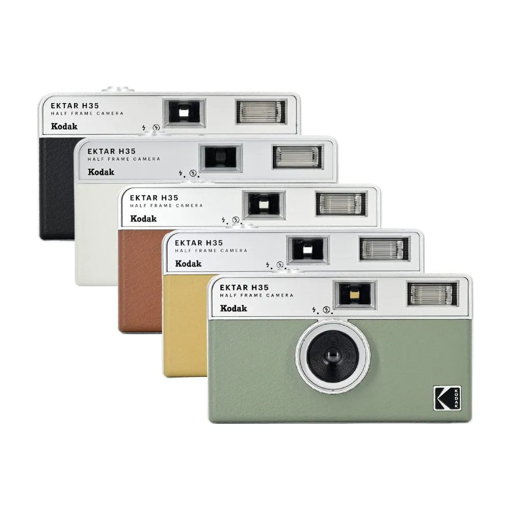 KODAK EKTAR H35 35mm Reusable Point & Shoot Analog Half Frame Film Camera with Max 72 Shots Exposures, Fixed Focus Wide-Angle Lens, Built-In Flash and Optical Viewfinder for Vintage Film Photography | Black, Brown, Off White, Sage, Sand