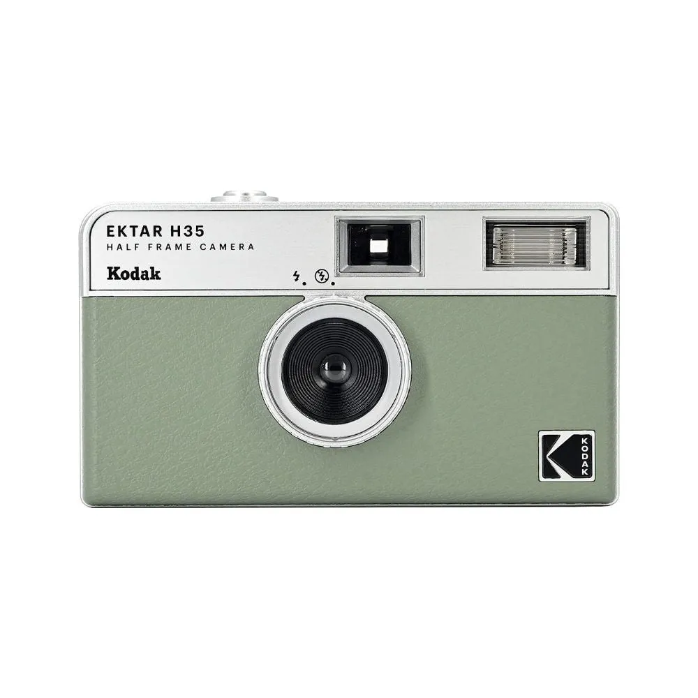 KODAK EKTAR H35 35mm Reusable Point & Shoot Analog Half Frame Film Camera with Max 72 Shots Exposures, Fixed Focus Wide-Angle Lens, Built-In Flash and Optical Viewfinder for Vintage Film Photography | Black, Brown, Off White, Sage, Sand