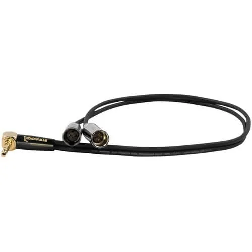 Kondor Blue Dual Mini XLR to 3.5mm Stereo Splitter Right Angle for C70/6K Pro/Rode