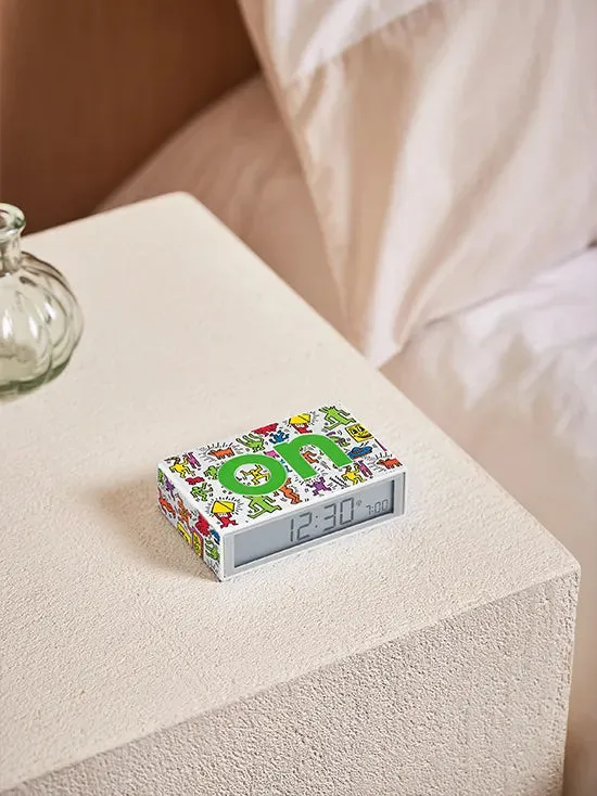 Lexon x Keith Haring Flip  Alarm Clock - Happy