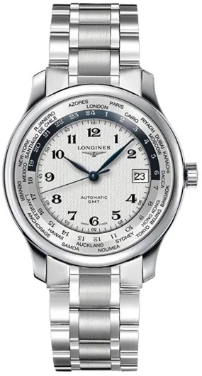 Longines Master Collection Automatic GMT Stainless Steel Silver Dial Date Mens Watch L2.631.4.70.6