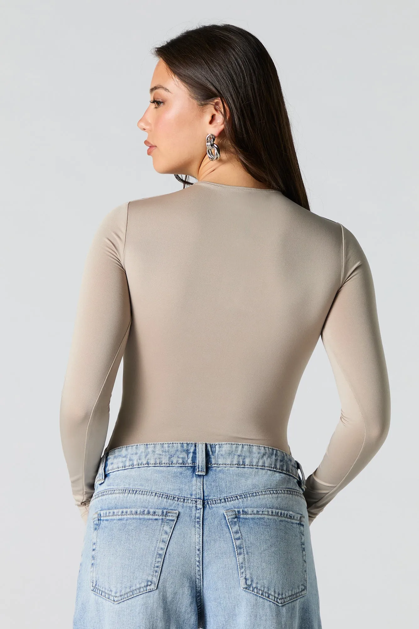 Maillot profilé ruché à manches longues