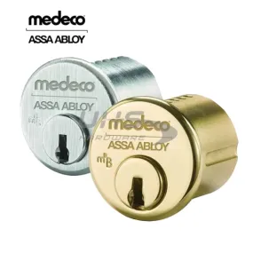 Medeco - 10J0200 - M3 BiLevel - 6-Pin - 1-1/8" Mortise Cylinder - Z01 Standard Yale Cam - DL Keyway Pinned - 05 - Bright Brass - Grade 1