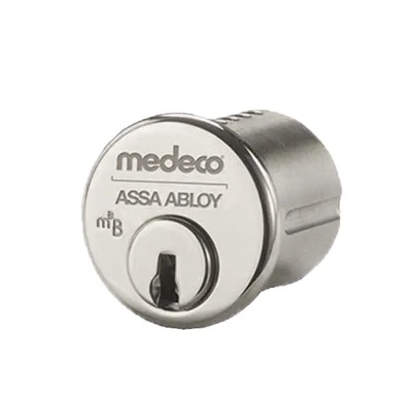 Medeco - 10J0500 - M3 BiLevel - 6-Pin - 1-1/4" Mortise Cylinder - Z01 Standard Yale Cam - DL Keyway Uncombinated - 26 - Satin Chrome - Grade 1