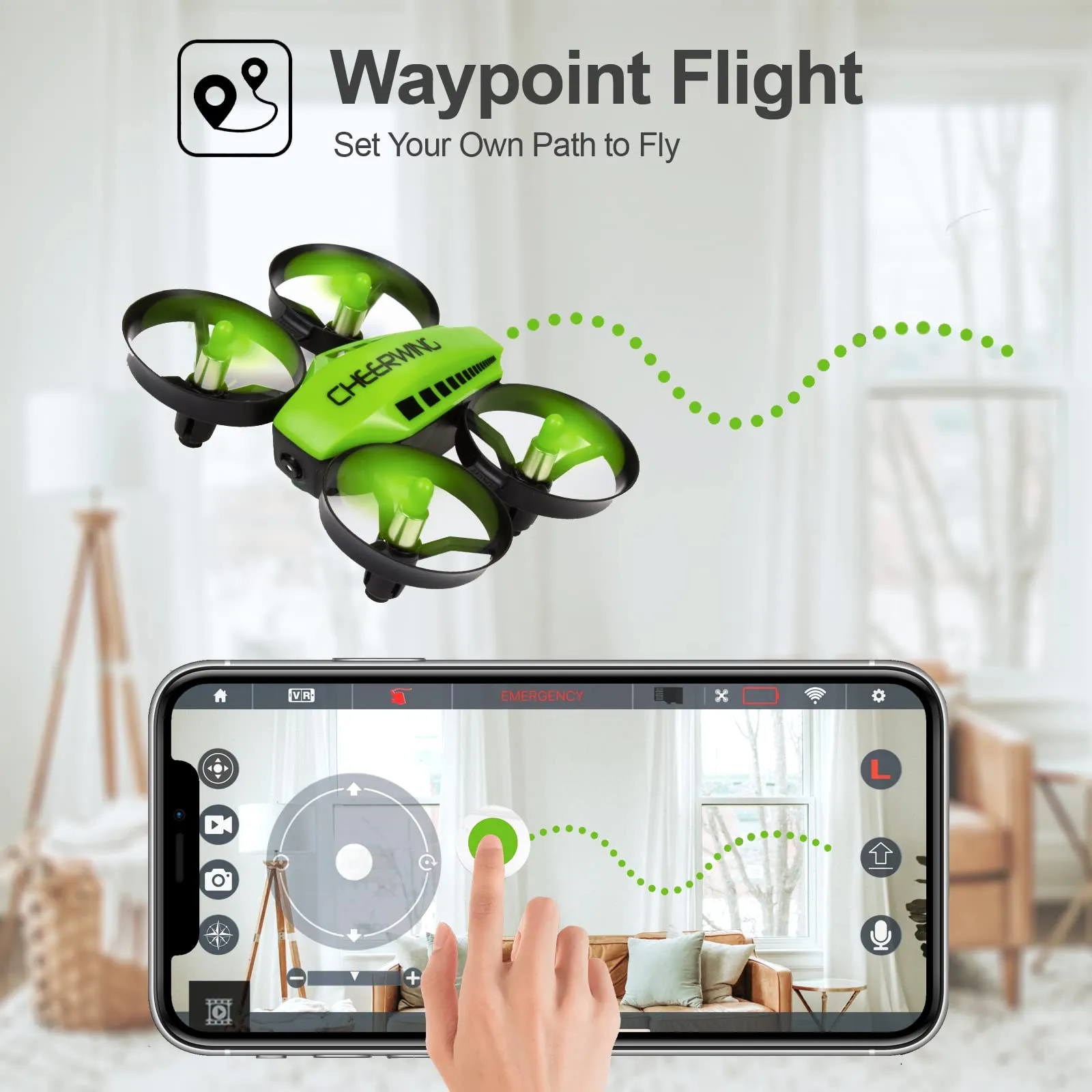 Mini Drone for Kids WiFi FPV Drone with Camera, RC Drone Gift Toy for Boys and Girls with Auto Hovering, Voice Control