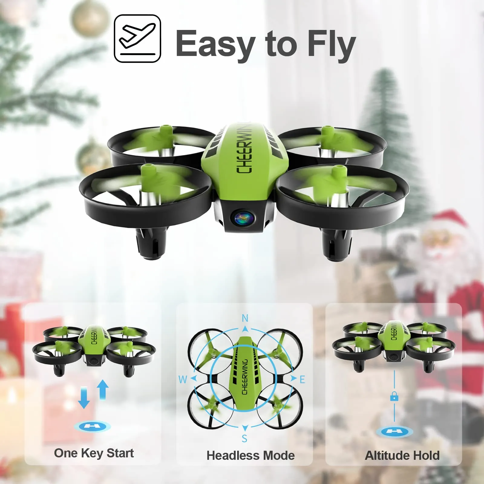 Mini Drone for Kids WiFi FPV Drone with Camera, RC Drone Gift Toy for Boys and Girls with Auto Hovering, Voice Control
