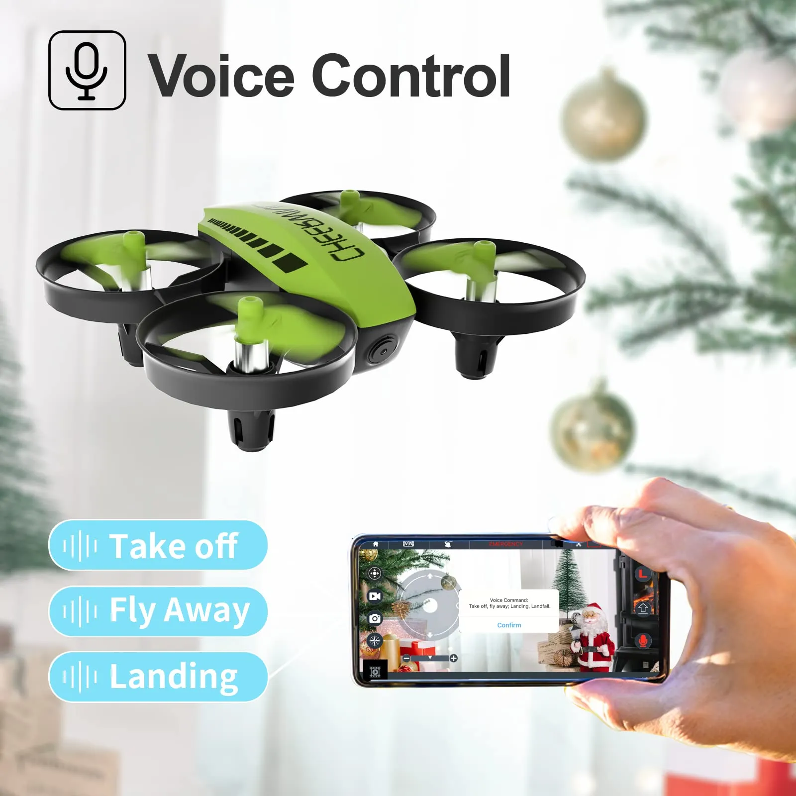 Mini Drone for Kids WiFi FPV Drone with Camera, RC Drone Gift Toy for Boys and Girls with Auto Hovering, Voice Control