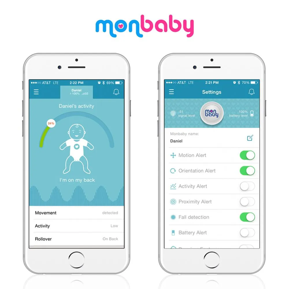 Monbaby Smartbutton babyfoon ademhalings- en positiesensor