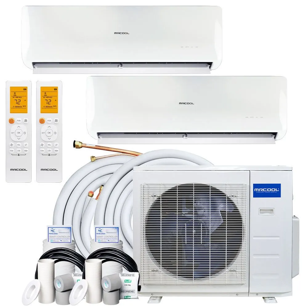 MRCOOL Olympus 18,000 BTU 22.9 SEER2 2-Zone Ductless Heat Pump Split System 9K   9K