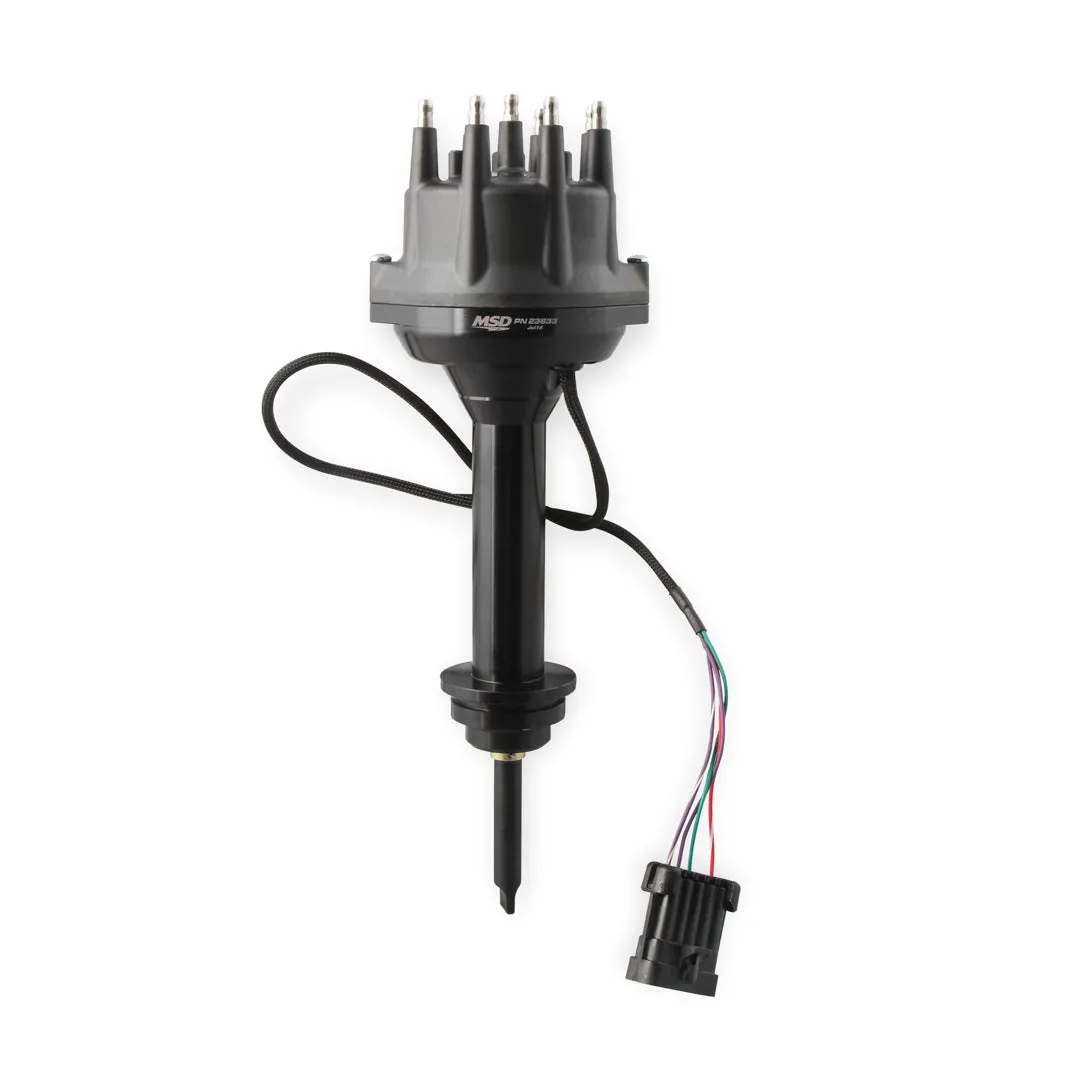 MSD Pro Billet Dual Sync EFI Distributor - Magnetic Pickup - Electronic Advance - HEI Style Terminal - Black - Mopar RB-Series/426 Hemi