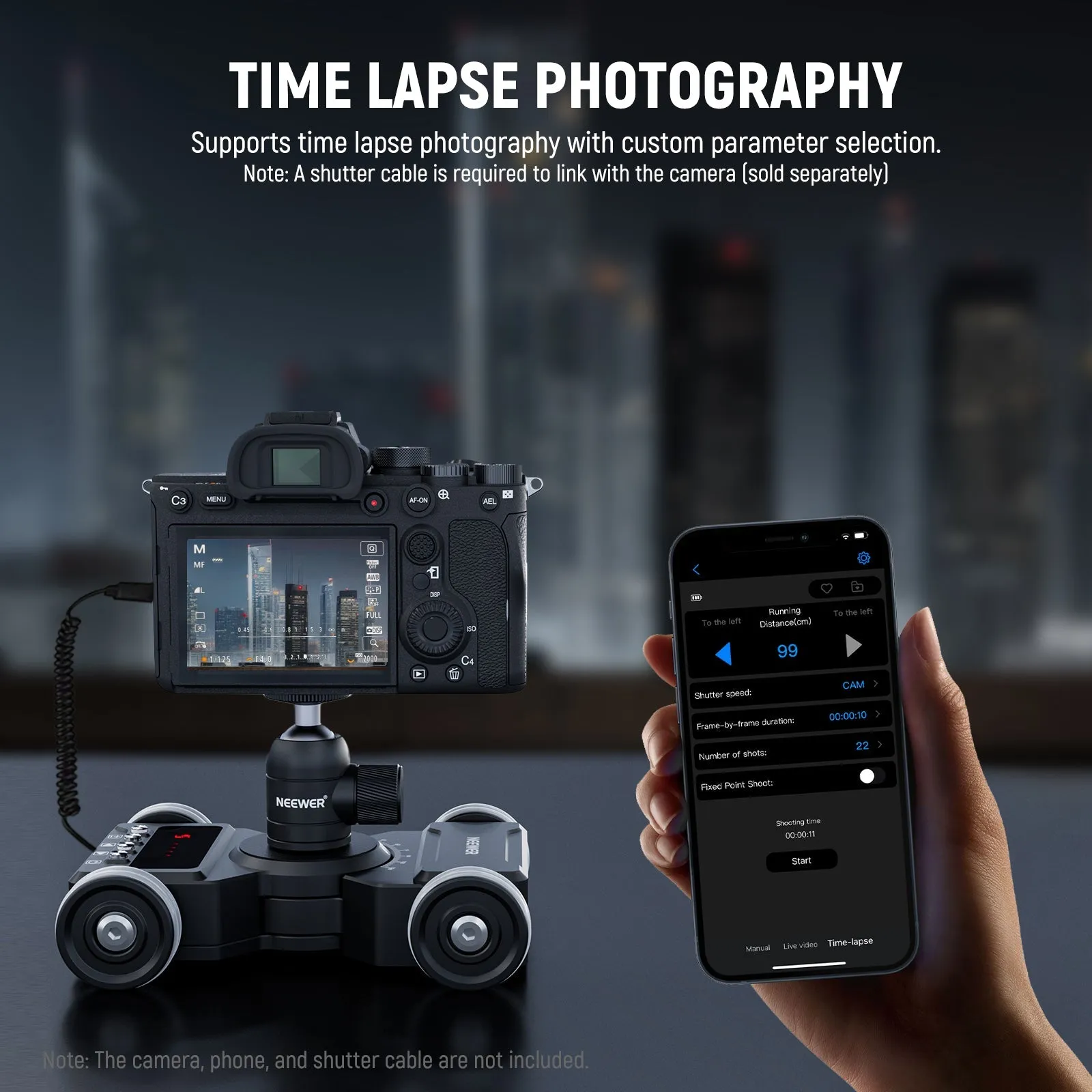 NEEWER DL300 Upgraded Motorized Camera Dolly Kit
