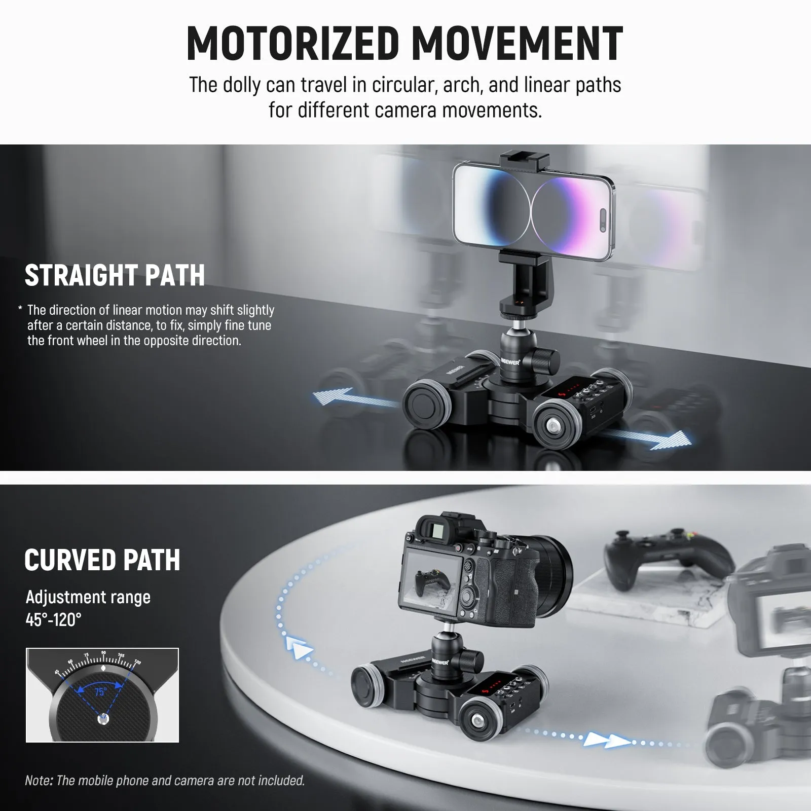 NEEWER DL300 Upgraded Motorized Camera Dolly Kit
