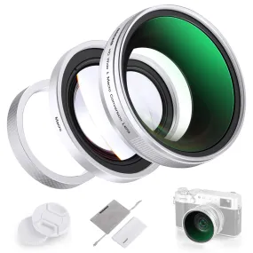NEEWER LS-47 49mm 0.75x Wide Angle&1.4x Macro Additional Lens for Fujifilm X100 Series Cameras