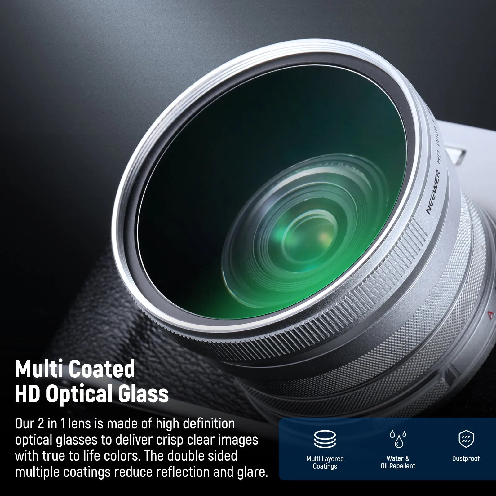 NEEWER LS-47 49mm 0.75x Wide Angle&1.4x Macro Additional Lens for Fujifilm X100 Series Cameras