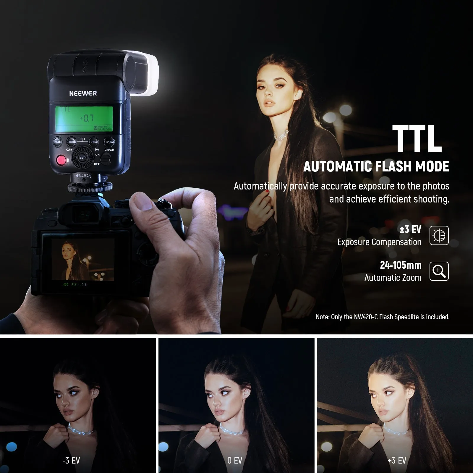 NEEWER NW420-C Mini TTL Speedlite Flash For Canon