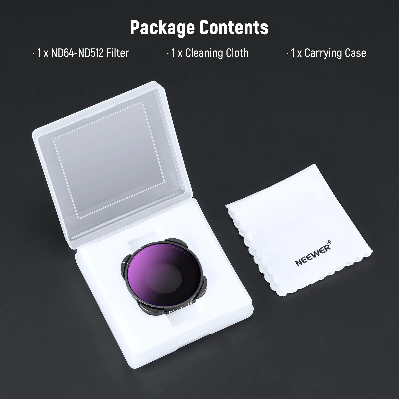 NEEWER Variable ND64-ND512 (5-9 Stops) Filter For GoPro 9 10 11 12 13